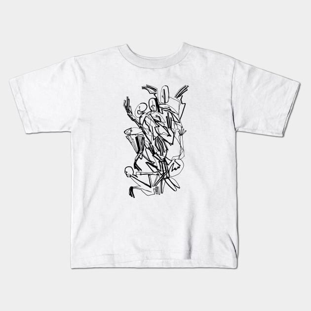 Abstract Bodies Drawing Improvisation #10 Kids T-Shirt by MrBenny